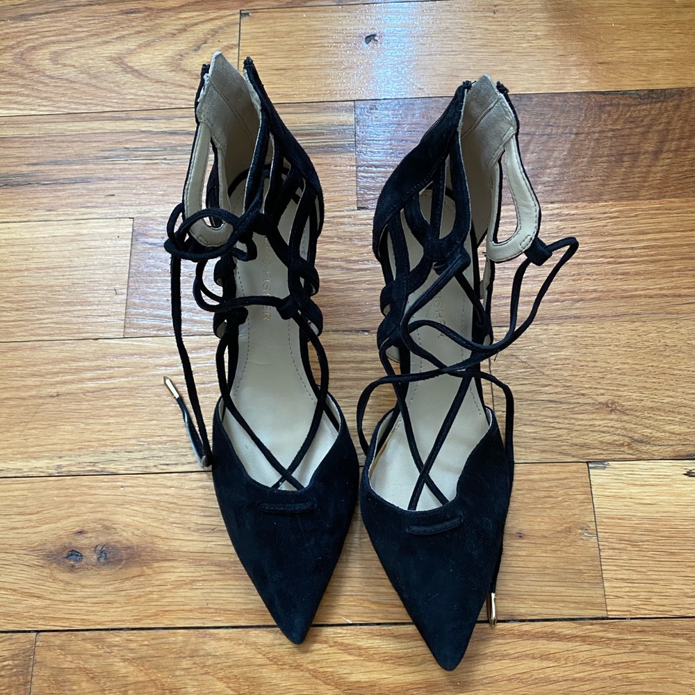 Black Marc Fisher Lace-up Heels